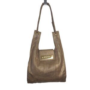Equation Womens Gold Metallic Tote Bag Size OS